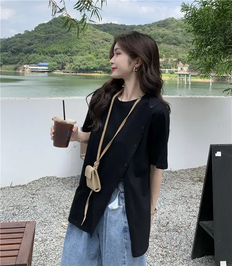 Women Slit T-Shirt Summer Loose Fit 2025 — feature 15