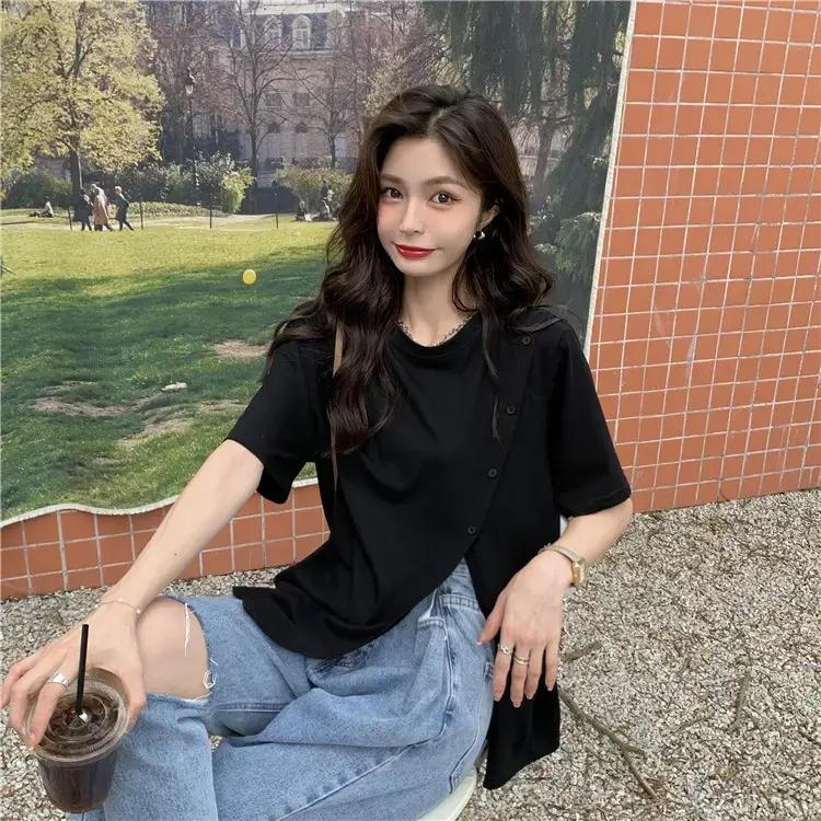 Women Slit T-Shirt Summer Loose Fit 2025 — feature 16