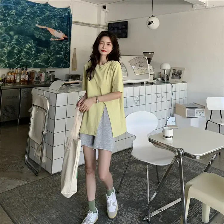 Women Slit T-Shirt Summer Loose Fit 2025 — feature 17