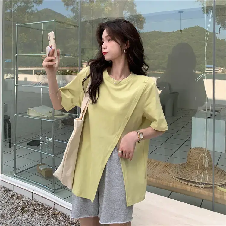 Women Slit T-Shirt Summer Loose Fit 2025 — feature 19