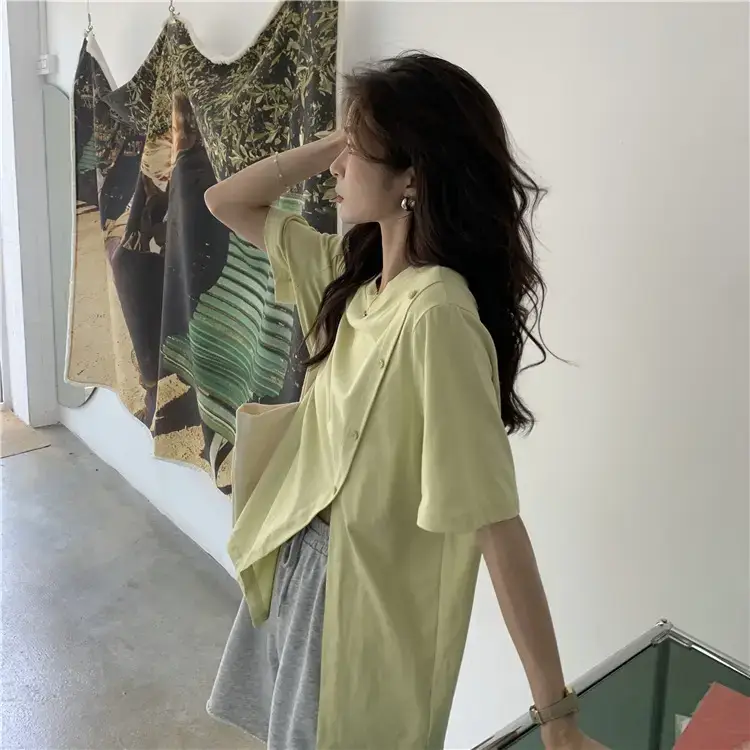 Women Slit T-Shirt Summer Loose Fit 2025 — feature 21