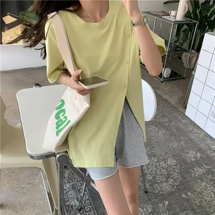 Women Slit T-Shirt Summer Loose Fit 2025 — feature 22