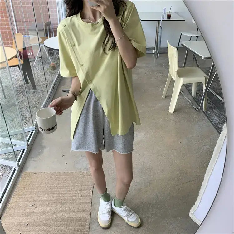 Women Slit T-Shirt Summer Loose Fit 2025 — feature 23