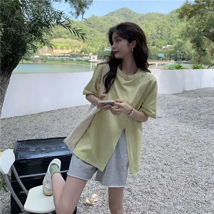 Women Slit T-Shirt Summer Loose Fit 2025 — feature 25