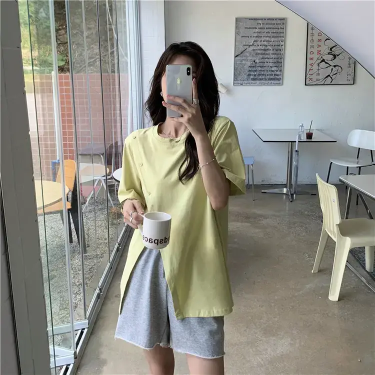 Women Slit T-Shirt Summer Loose Fit 2025 — feature 27