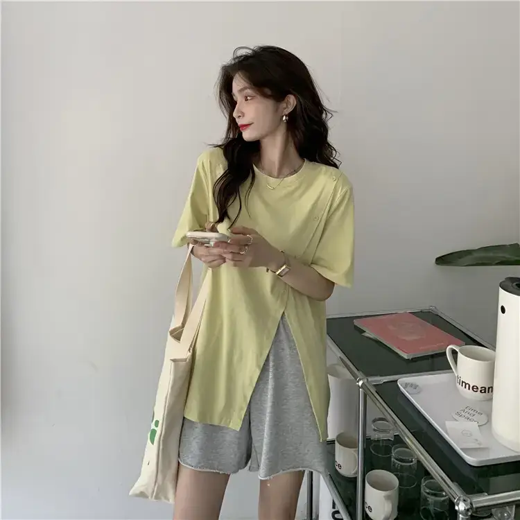 Women Slit T-Shirt Summer Loose Fit 2025 — feature 29