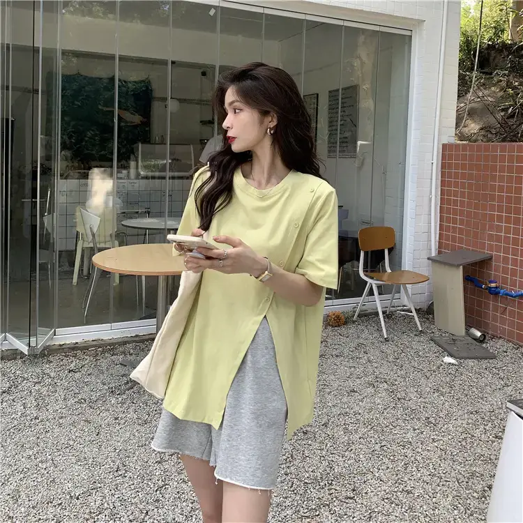 Women Slit T-Shirt Summer Loose Fit 2025 — feature 30