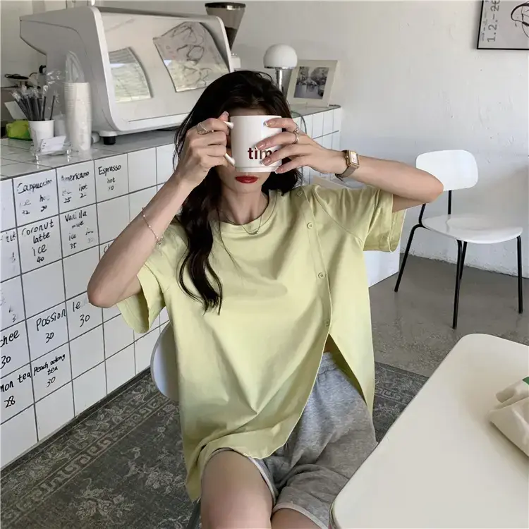 Women Slit T-Shirt Summer Loose Fit 2025 — feature 32