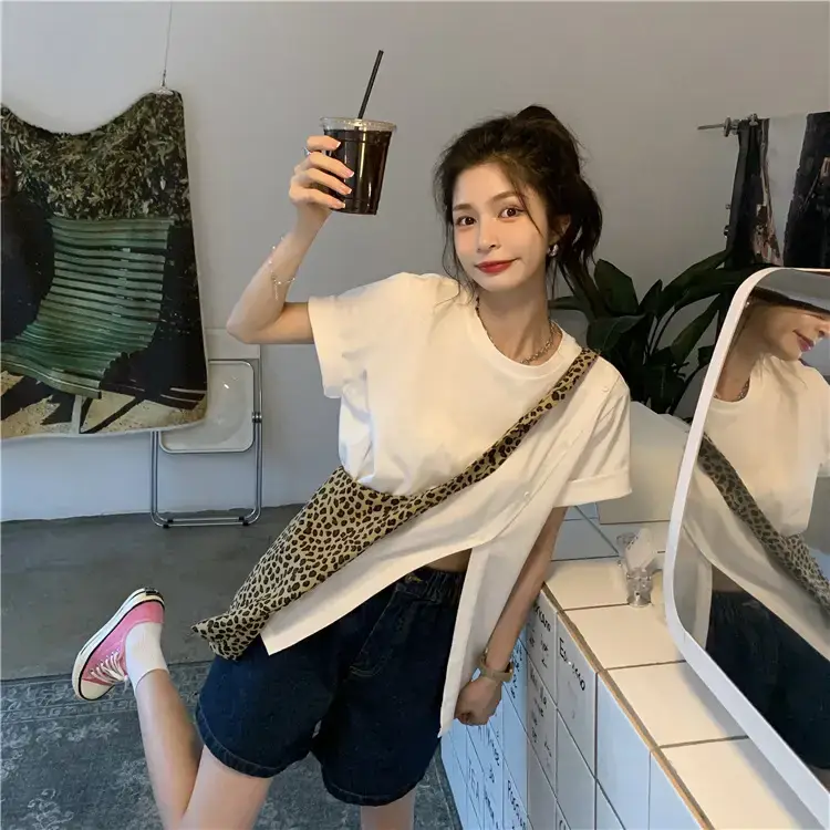 Women Slit T-Shirt Summer Loose Fit 2025 — feature 41