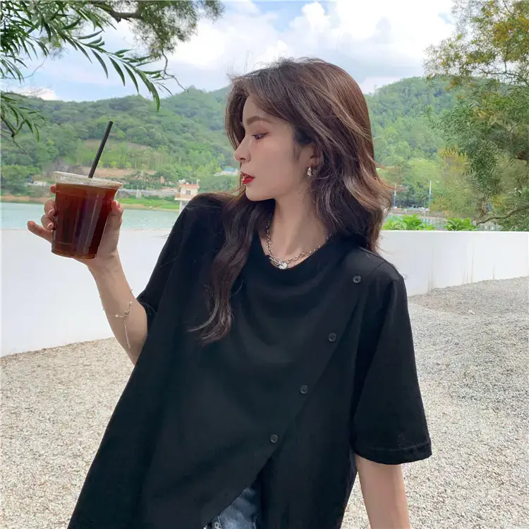 Women Slit T-Shirt Summer Loose Fit 2025 — feature 9