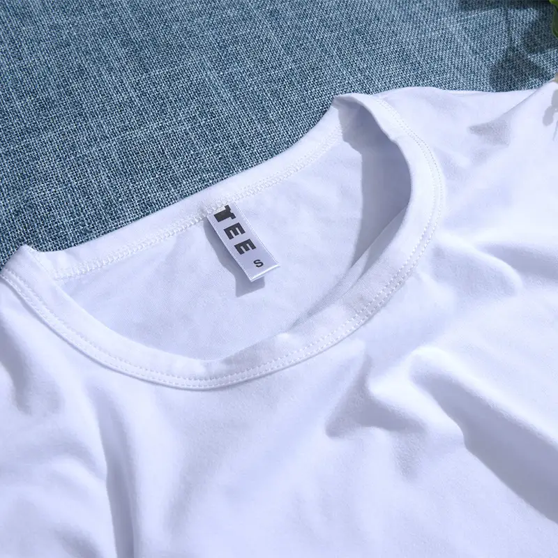 Men Women Summer White Plain T-Shirt - Image 4