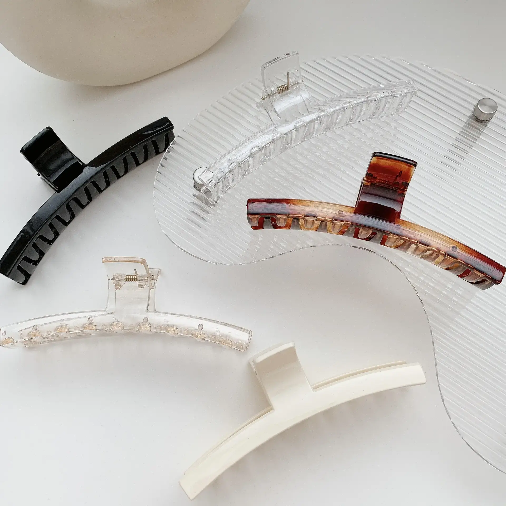 Retro Black Hairpin with Transparent Bangs for Korean Style - Image 6