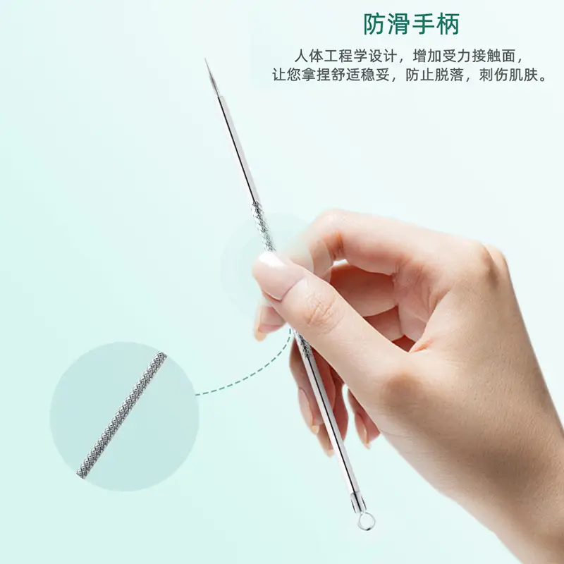 Acne Extraction Tool with Needle & Cleaning Brush - Image 2