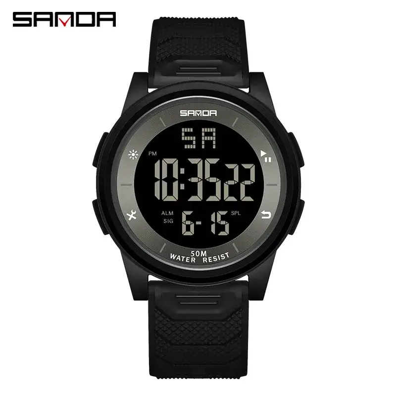 Sanda Digital Alarm Clock with Blue Silicone Band - Image 2