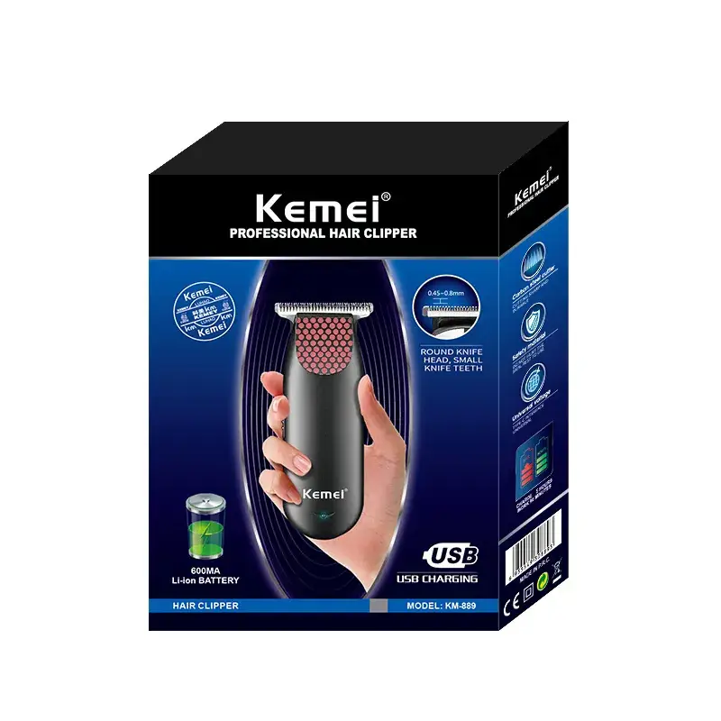 Kemii Rechargeable Mini Barber Clippers with 5 Blades - Image 6