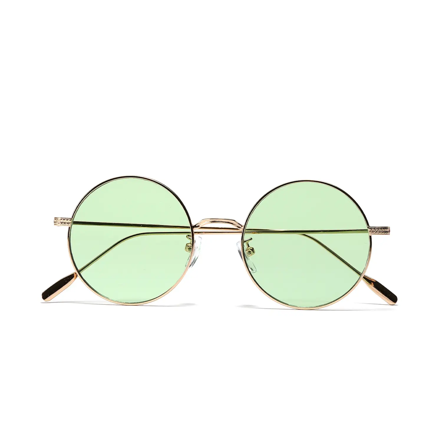 Men Green Metal Round Sunglasses Prince Style - Image 7