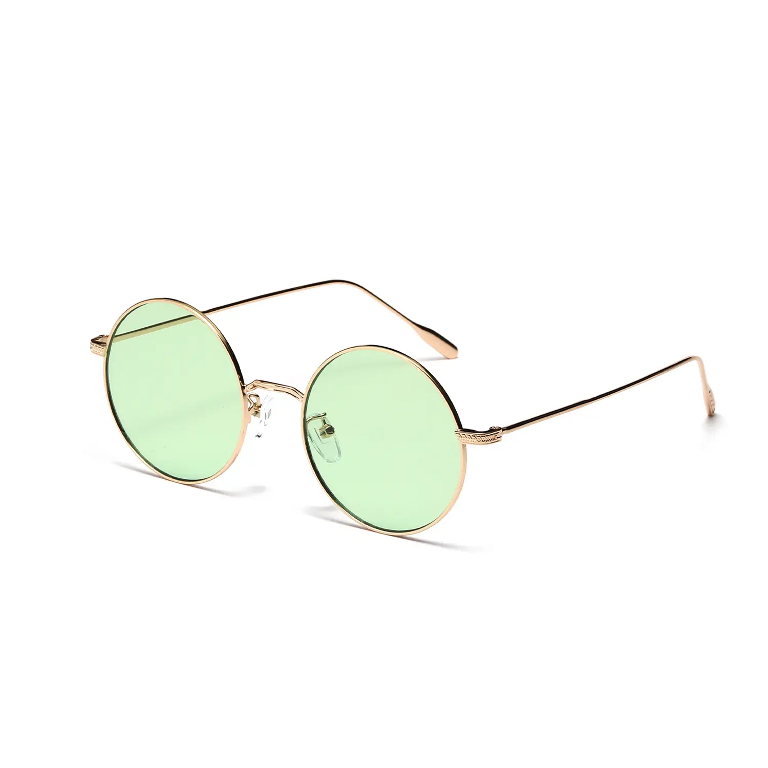 Men Green Metal Round Sunglasses Prince Style - Image 2