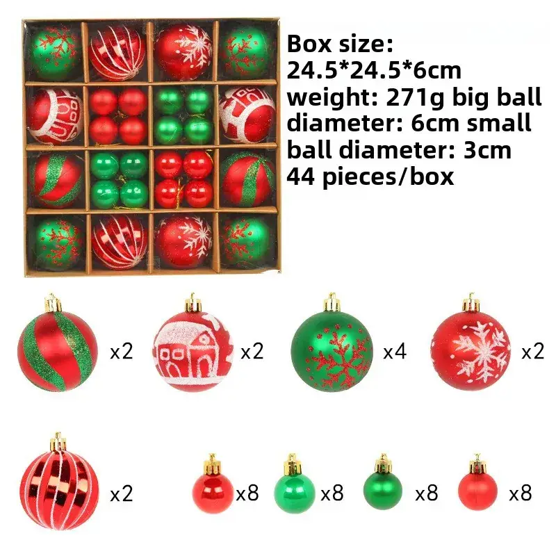 Hong Kong Love Christmas Decoration Balls 24g Painted Gift Box - Image 3