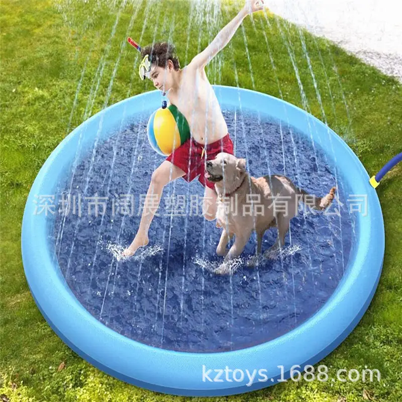 Foldable Pet Pool Water Spray Mat Water Spray Toy Dog Cat Swimming Pool Outdoor Water Spray Mat