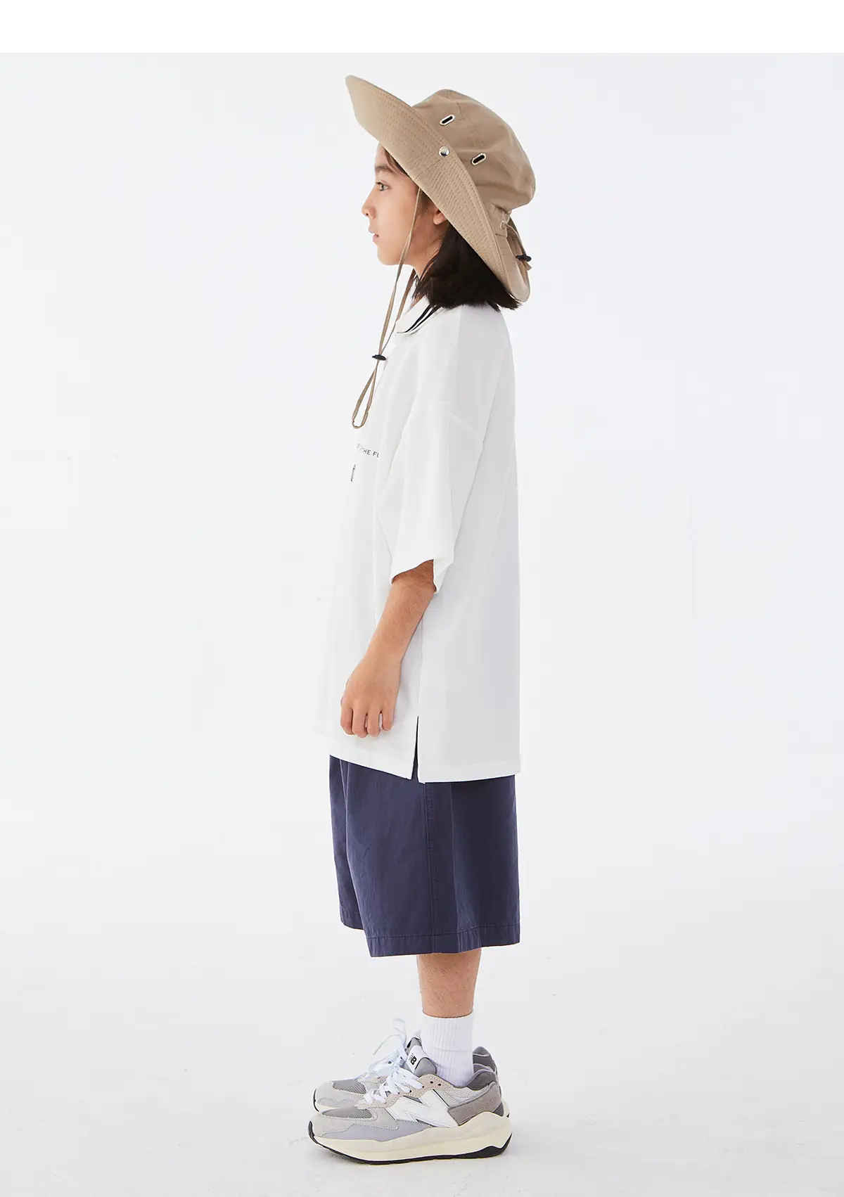 Kids Black Polo Shirt with White Trim — feature 20