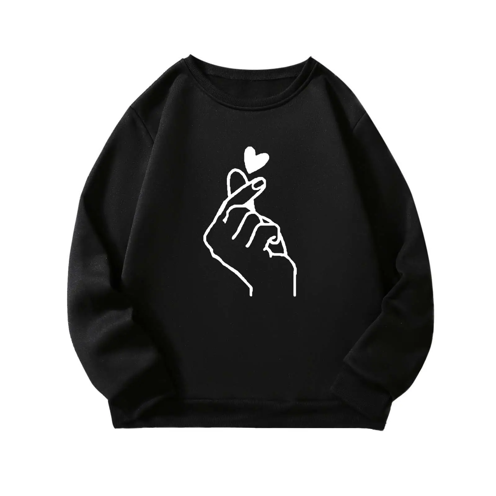 Women Black Heart Hand Print Sweatshirt 2022 - Image 11