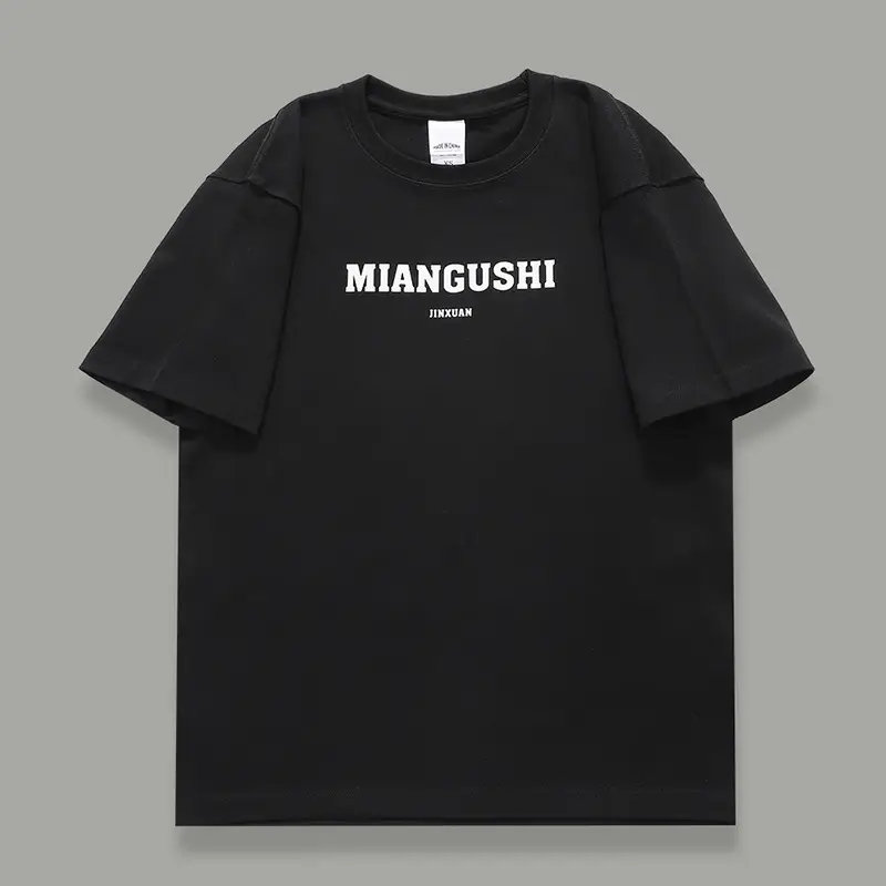 Men White Hip Hop Crewneck T-Shirt 300g Cotton - Image 6