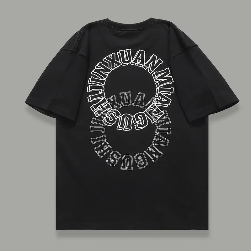 Men White Hip Hop Crewneck T-Shirt 300g Cotton - Image 7