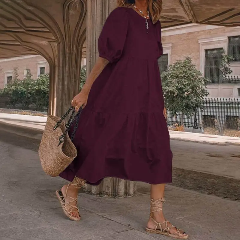 Blue Tiered Sundress Women's Casual Summer Wear - Image 20