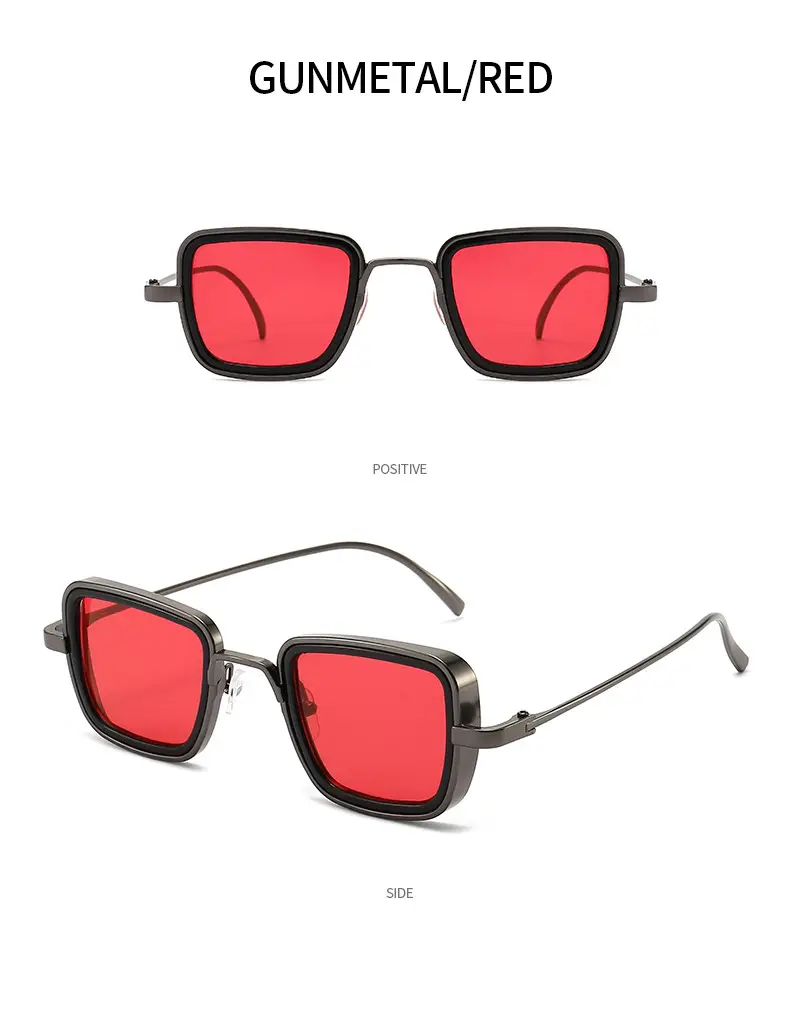 Men's Red Sunglasses Metal Steampunk Design β feature 16