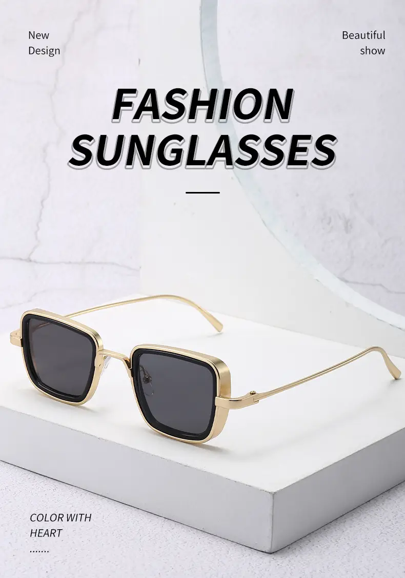 Men's Red Sunglasses Metal Steampunk Design β feature 3