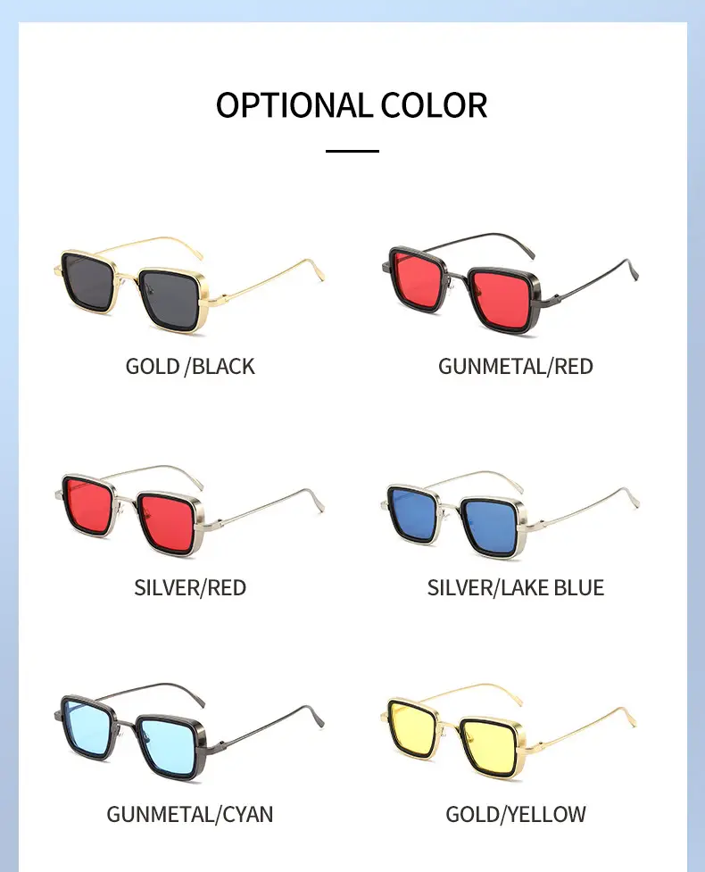 Men's Red Sunglasses Metal Steampunk Design β feature 8