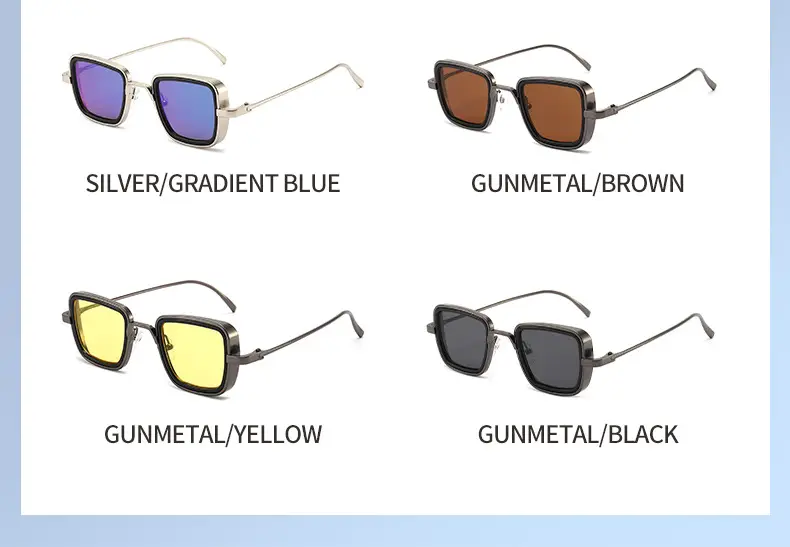 Men's Red Sunglasses Metal Steampunk Design β feature 9