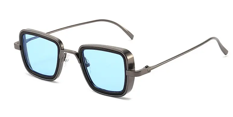 Men's Red Sunglasses Metal Steampunk Design - Image 9