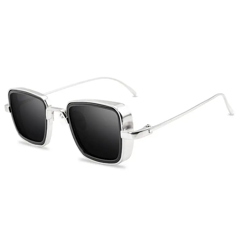 Men's Red Sunglasses Metal Steampunk Design - Image 10