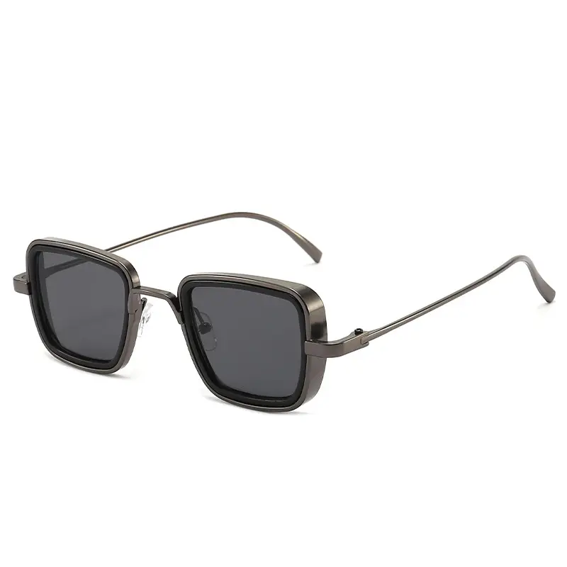 Men's Red Sunglasses Metal Steampunk Design - Image 4