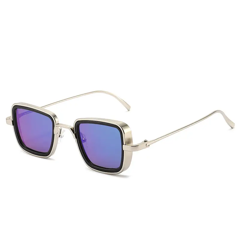 Men's Red Sunglasses Metal Steampunk Design - Image 7