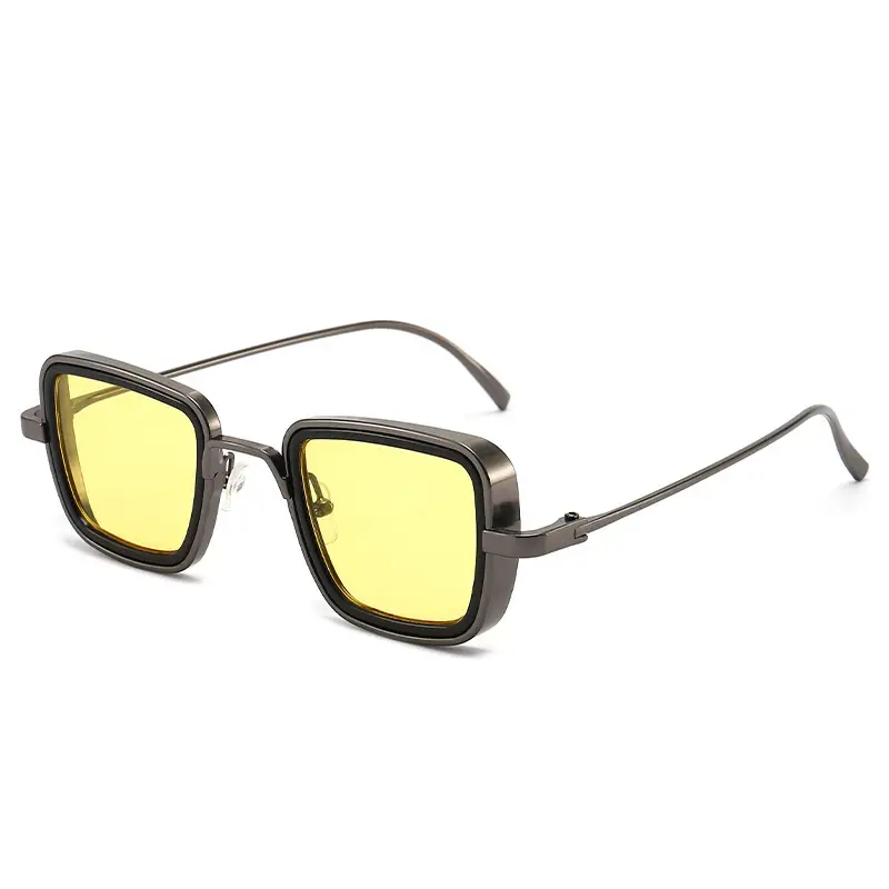 Men's Red Sunglasses Metal Steampunk Design - Image 8