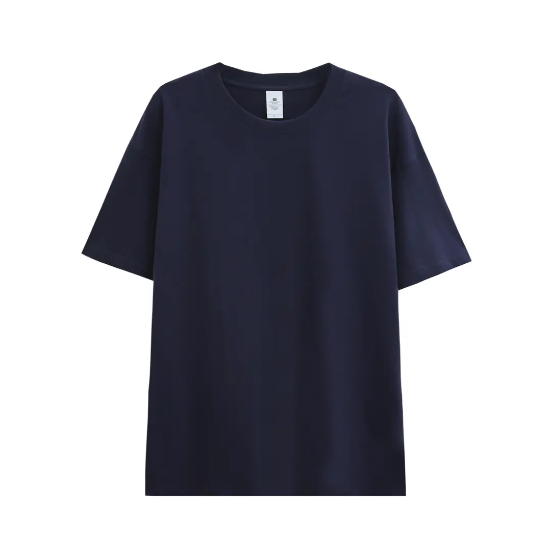 Trendy brand heavyweight 230g cotton shoulder short sleeve T-shirt women's spring and summer New loose couples half sleeve base shirt wholesale - Image 19