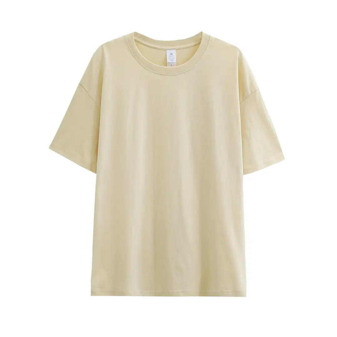 Trendy brand heavyweight 230g cotton shoulder short sleeve T-shirt women's spring and summer New loose couples half sleeve base shirt wholesale - Image 7