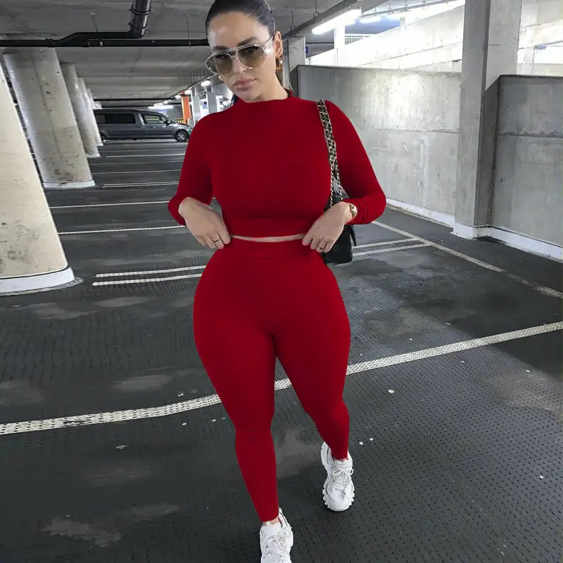 Women's Black Slim Fit Sports Suit 2024 - Image 3