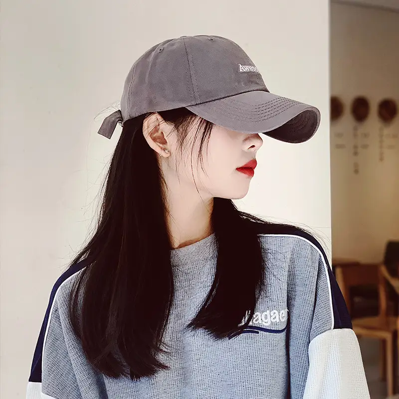 Women Korean Style Purple Baseball Cap Face-Slimming - Image 7