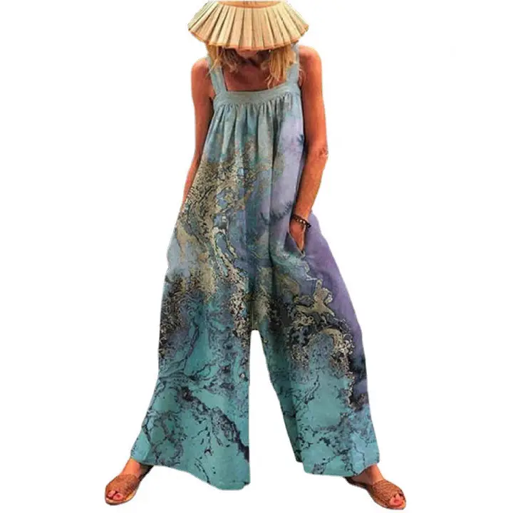 2024 Summer Printed Wide Leg Jumpsuit for Women - Image 11