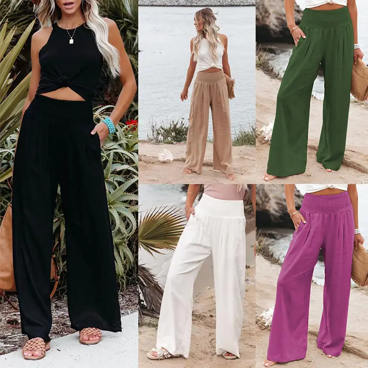 Wide Leg Cotton Linen Pants for Women Spring Summer - Image 8