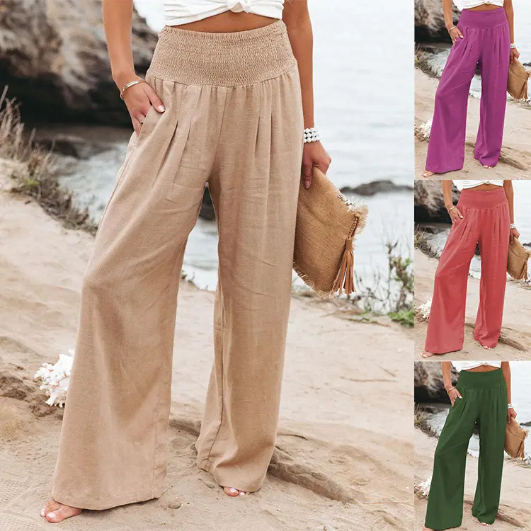 Wide Leg Cotton Linen Pants for Women Spring Summer - Image 9