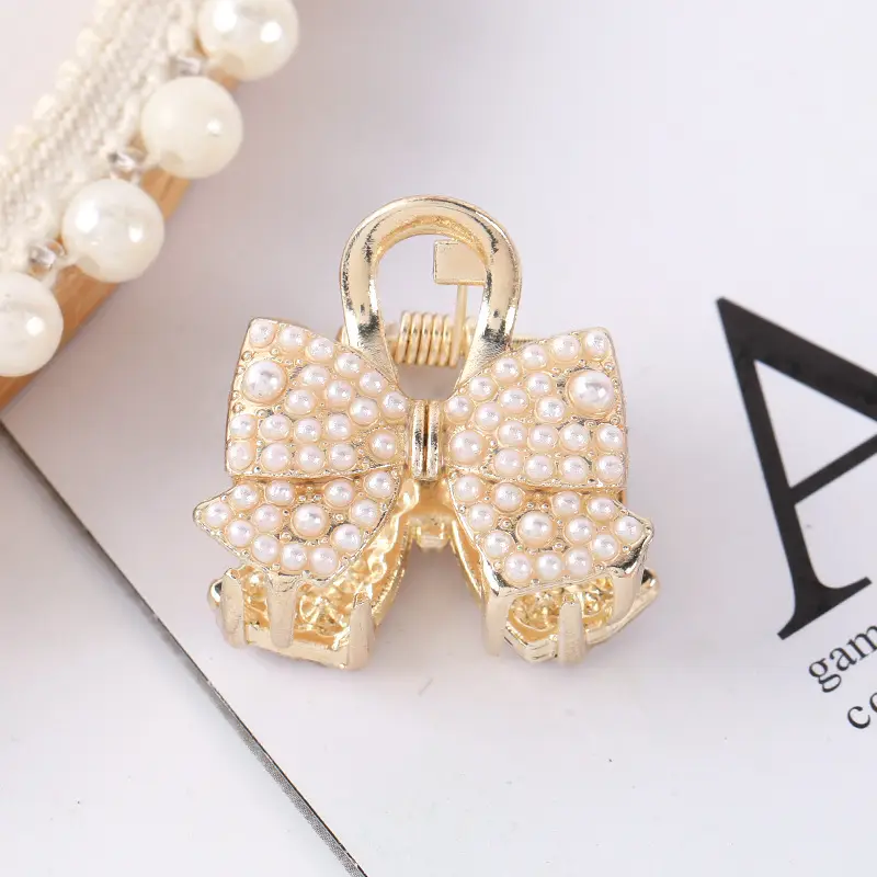 Korean Style Pearl Bow Hair Clip for Girls - Image 9
