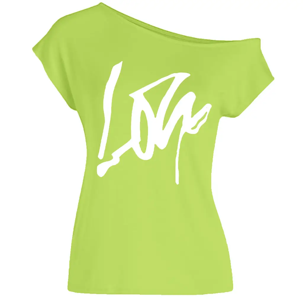 Black Love Letter Off-Shoulder T-Shirt Women