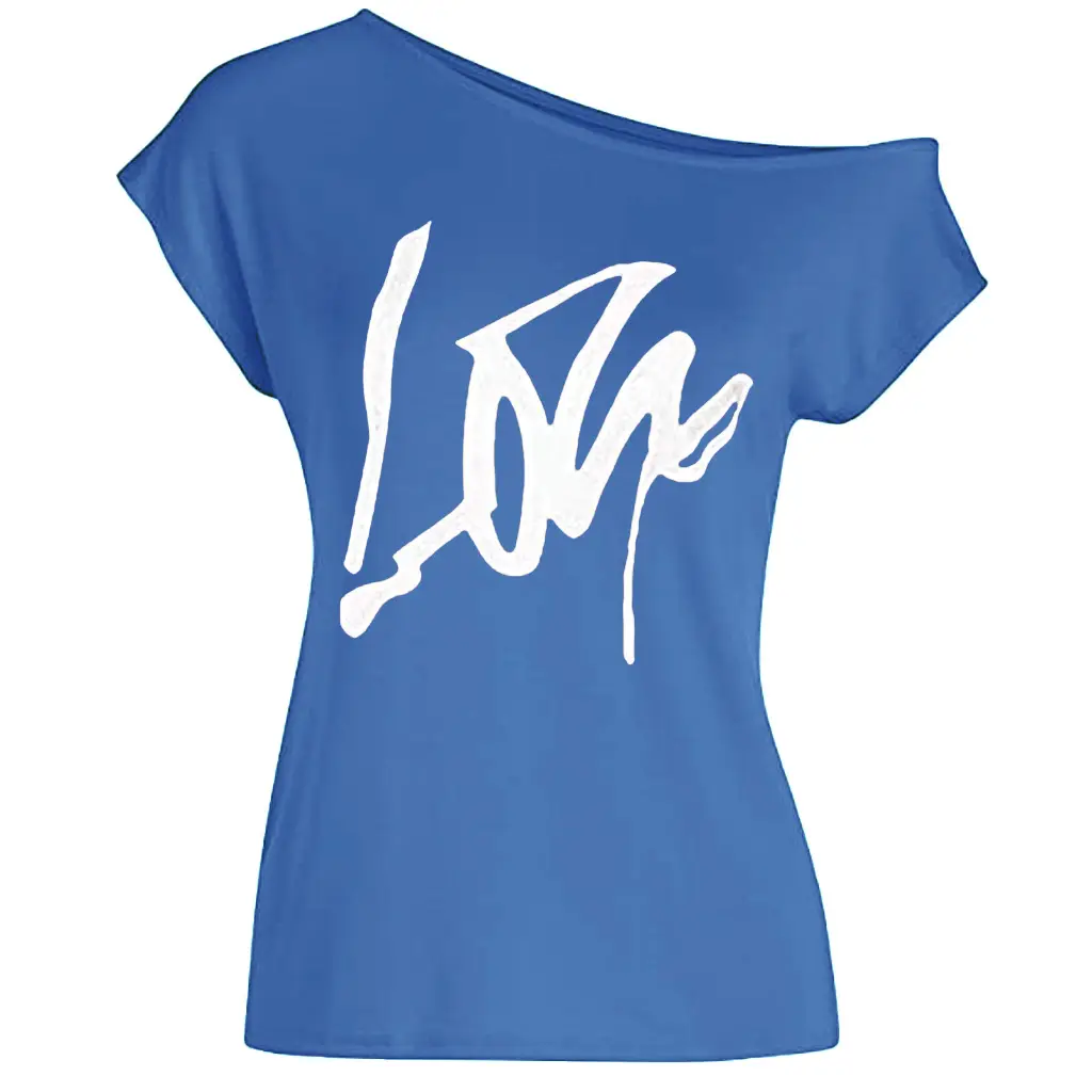Black Love Letter Off-Shoulder T-Shirt Women