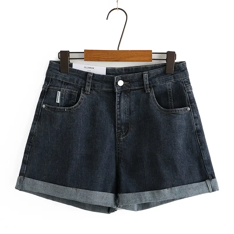 Women High Waist Slimming Denim Shorts Large - Image 2