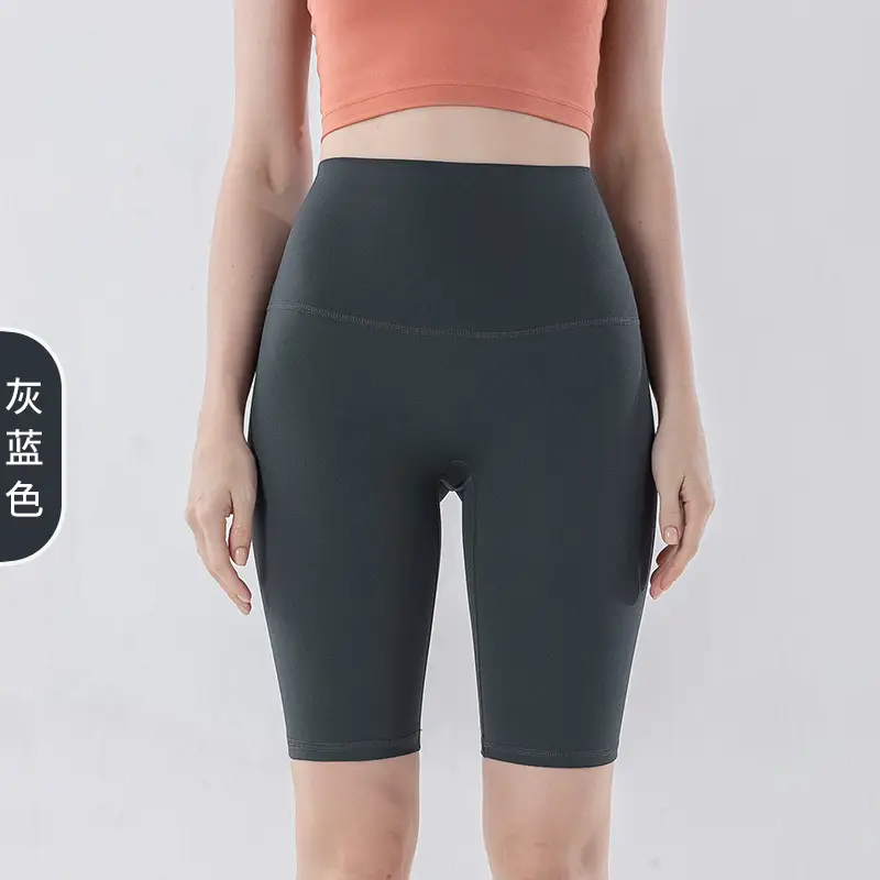 Women's Blue High Waist Yoga Shorts Summer Wear - Image 10