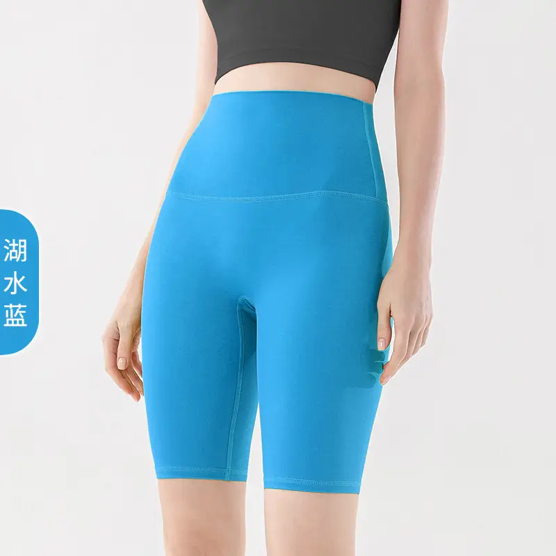 Women's Blue High Waist Yoga Shorts Summer Wear - Image 13